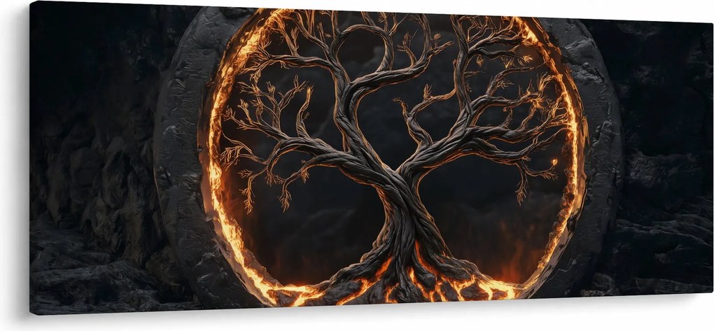 Tablou – Arborele vieții în lavă I. (120x50 cm)