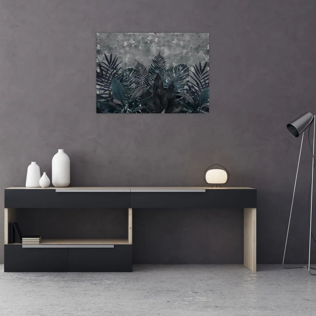 Tablou pe sticlă - Frunze de palmier (70x50 cm)