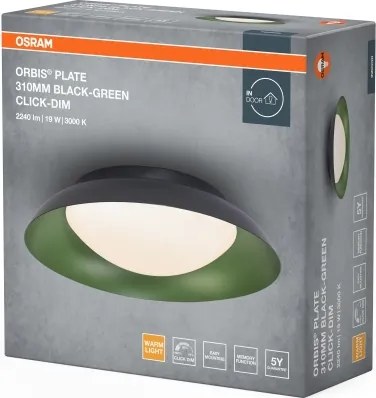 Osram - Plafonieră LED reglabilă ORBIS PLATE LED/19W/230V, diam. 31 cm, verde/negru