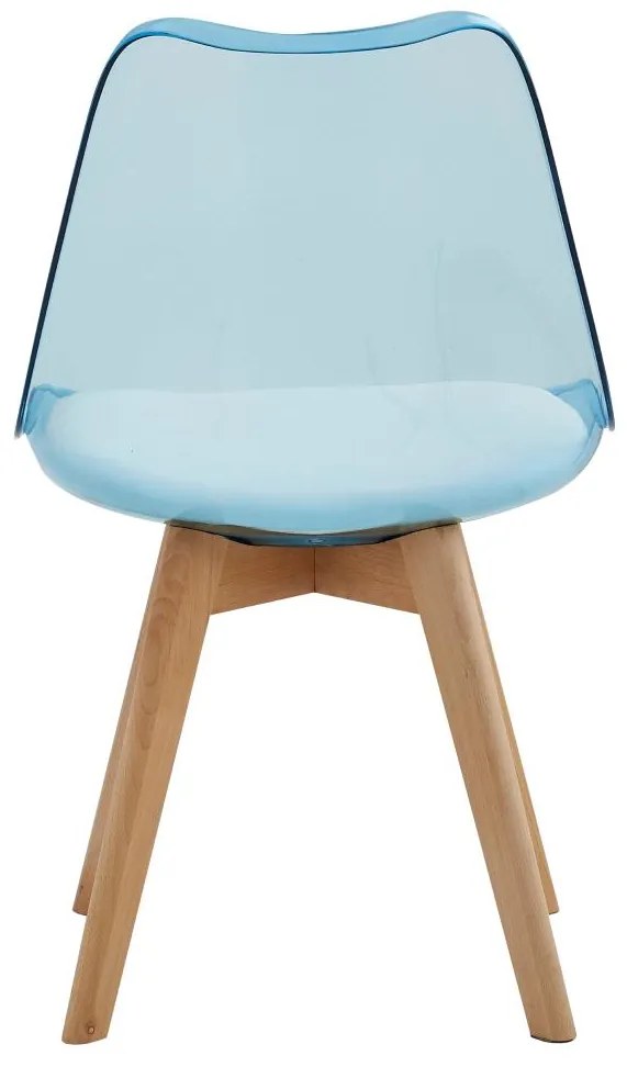 Scaun sufragerie Bralla 2 (transparent + albastru + fag + alb) . 1116241