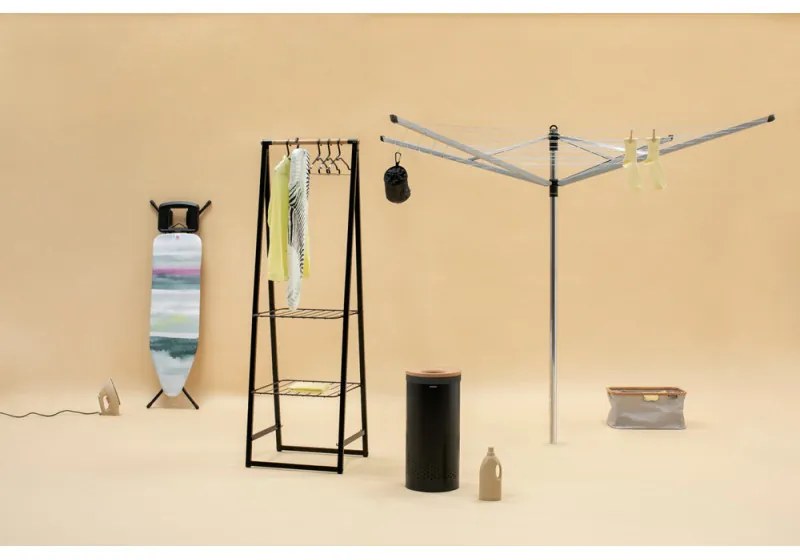 Cos de rufe Brabantia 1000825, 35 L, Capac de pluta, Umplere fara deschidere, Gauri ventilatie, Negru