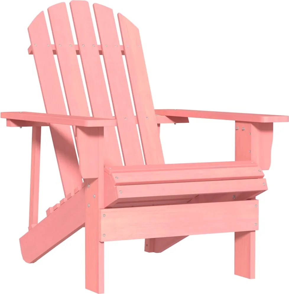 vidaXL Scaun de grădină Adirondack, roz, lemn masiv de brad