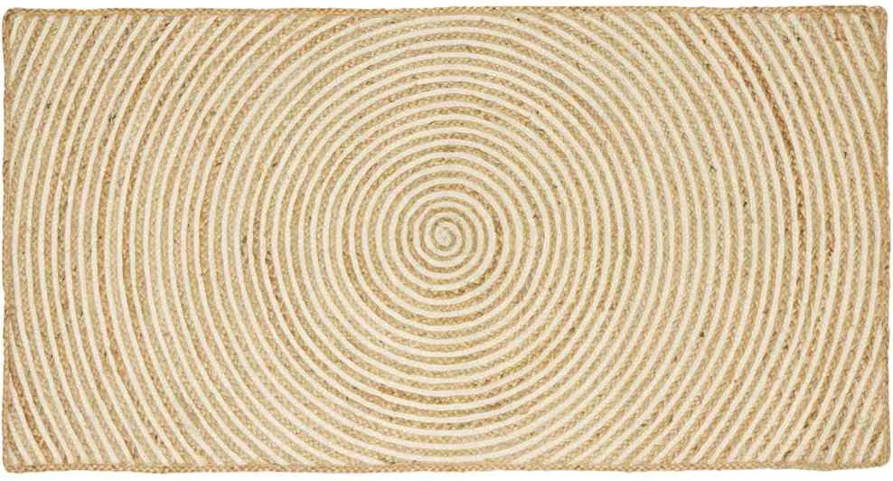 vidaXL Covor Natural și Alb 100 x 200 cm Iută