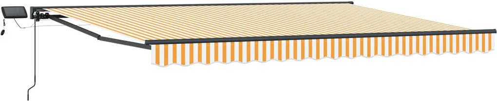 vidaXL Cadru manual de marchiză cu LED-uri Galben și alb 4 × 3 m