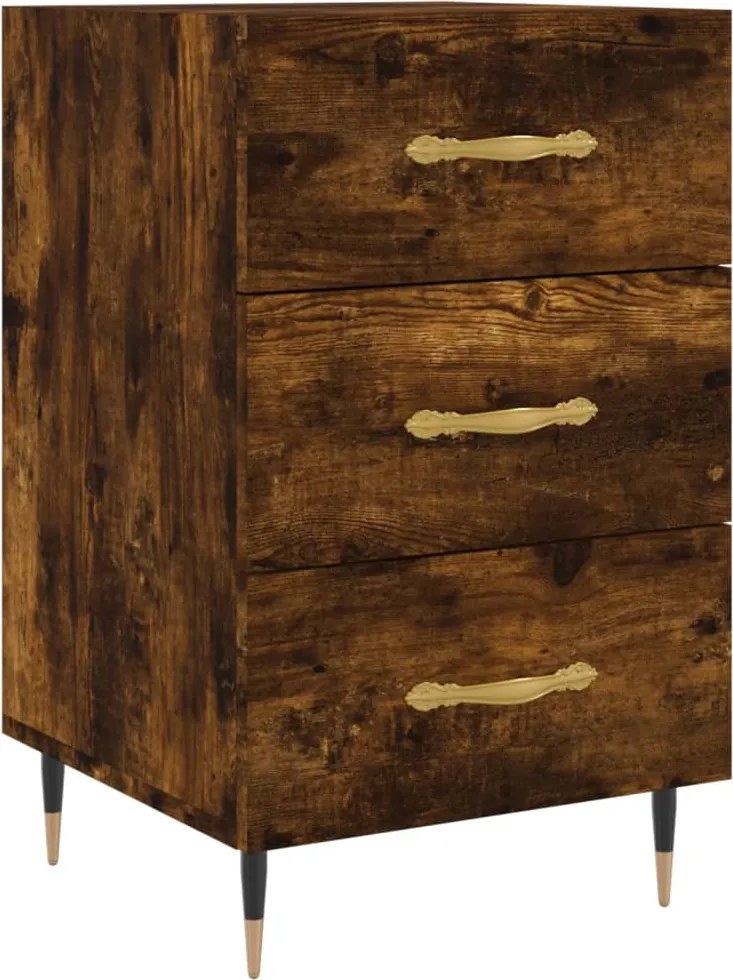 vidaXL Noptieră, stejar fumuriu, 40x40x66 cm, lemn compozit