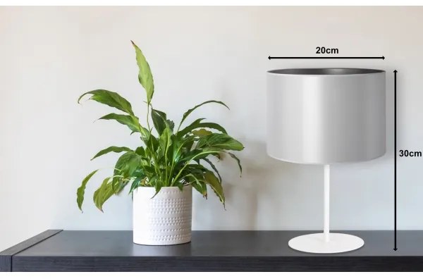 Lampă de masă Duolla CANNES 1xE14/15W/230V d. 20 cm argintiu/alb