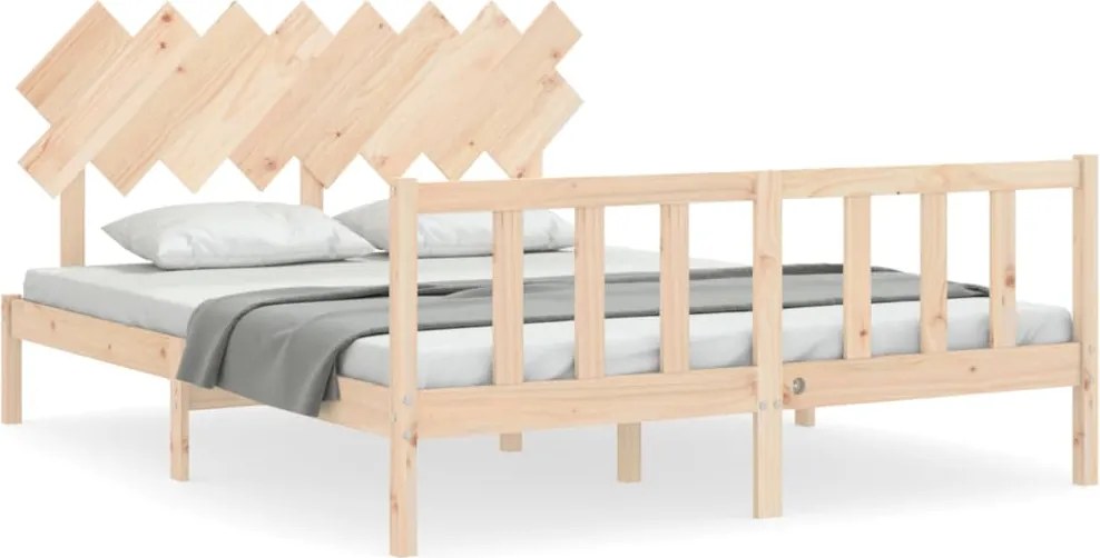 vidaXL Cadru de pat fără saltea, 160x200 cm, lemn masiv pin