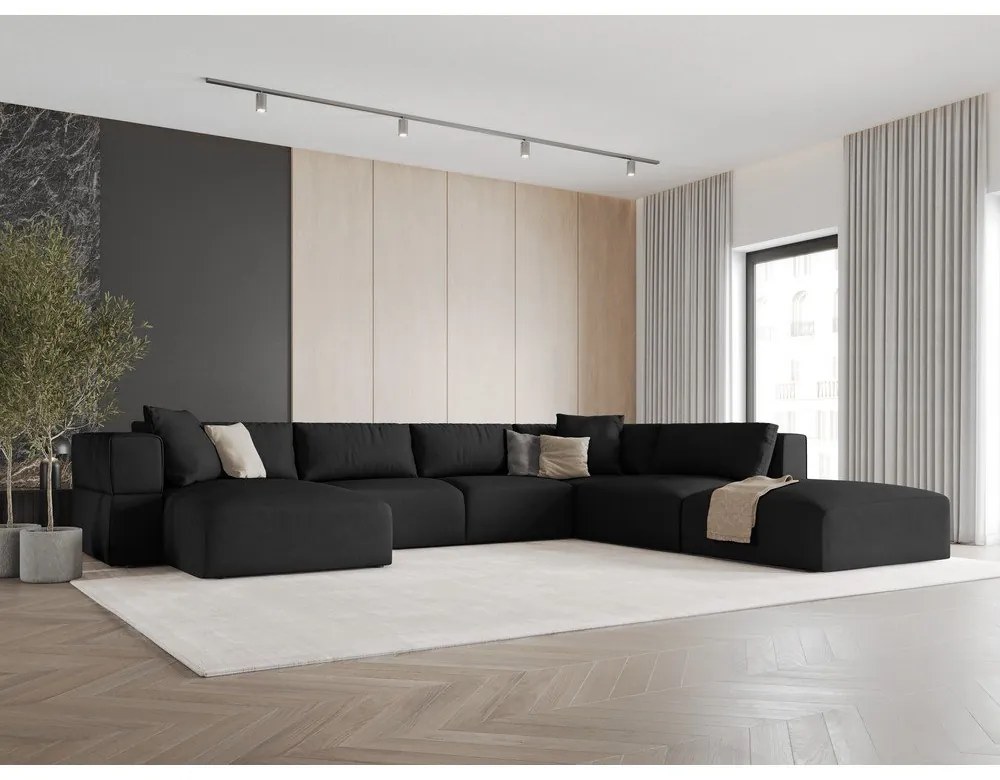 Colțar negru (cu colț pe partea dreaptă/în formă de "U") Esther – Milo Casa