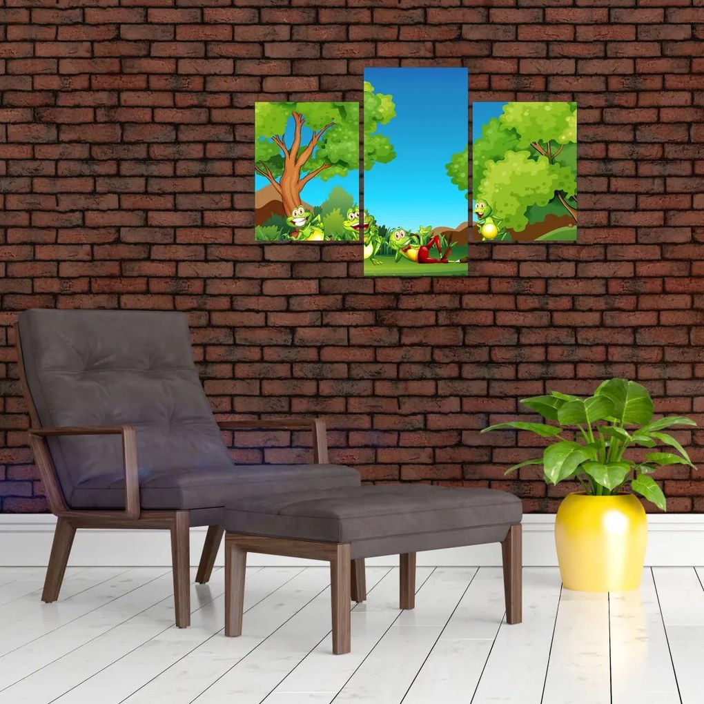 Tablou - Broscuțe vesele (90x60 cm)