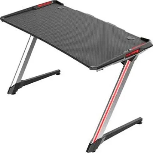 Birou Gaming Lectra, iluminare RGB, suprafata carbon