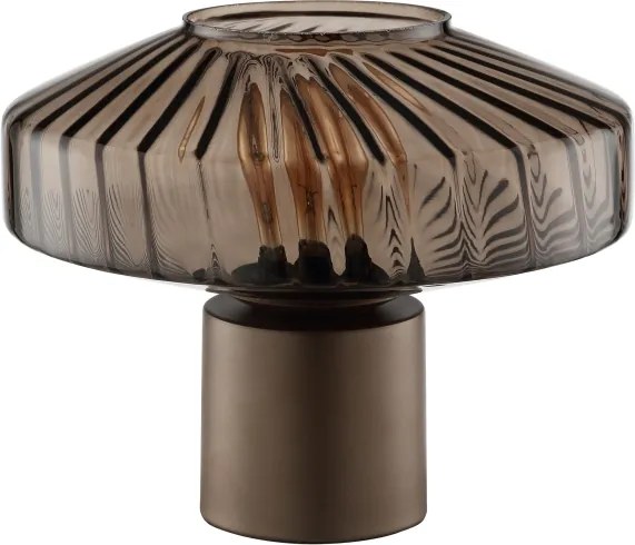 Brilliant - Lampă de masă LYN 1xE27/20W/230V maro/maro fumuriu
