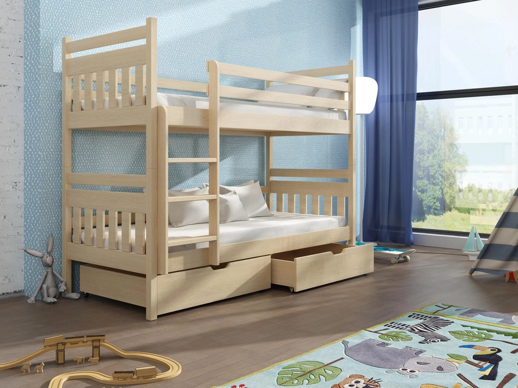 Pat etajat pentru copii 90 cm Aras (Pin). 615002