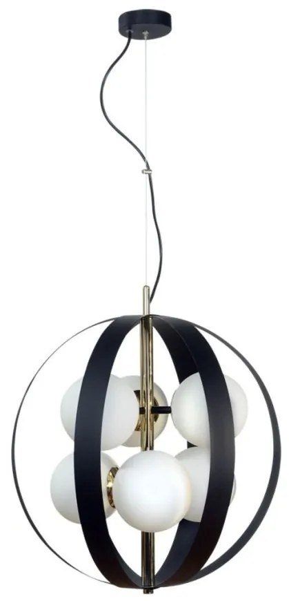 Lustra design modern Nela negru, auriu 50cm