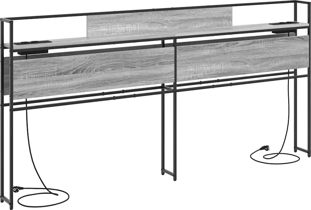 vidaXL Tăblie de depozitare cu raft sonoma gri 180 cm Lemn compozit