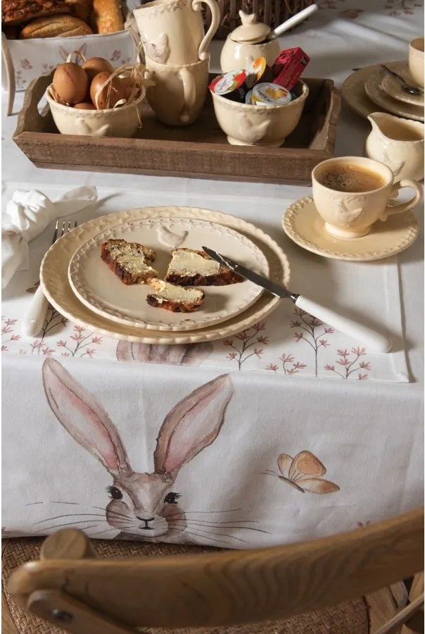 Farfurie Ø 26 cm, din ceramică, bej, model găină