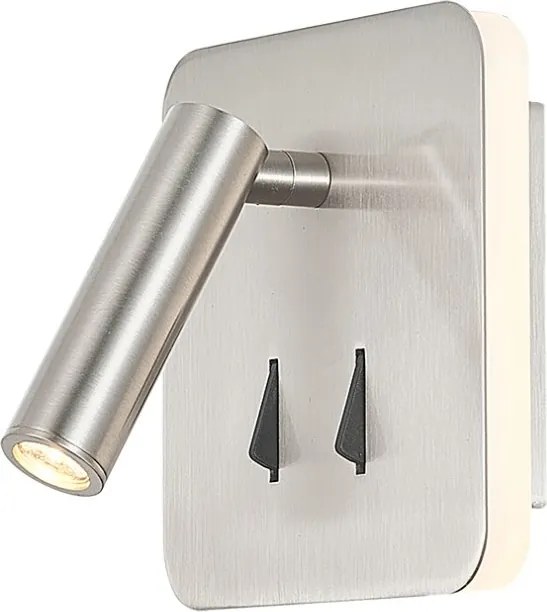 Aplica perete lumina ambientala, spot directionabil CAYMAN nickel satinat