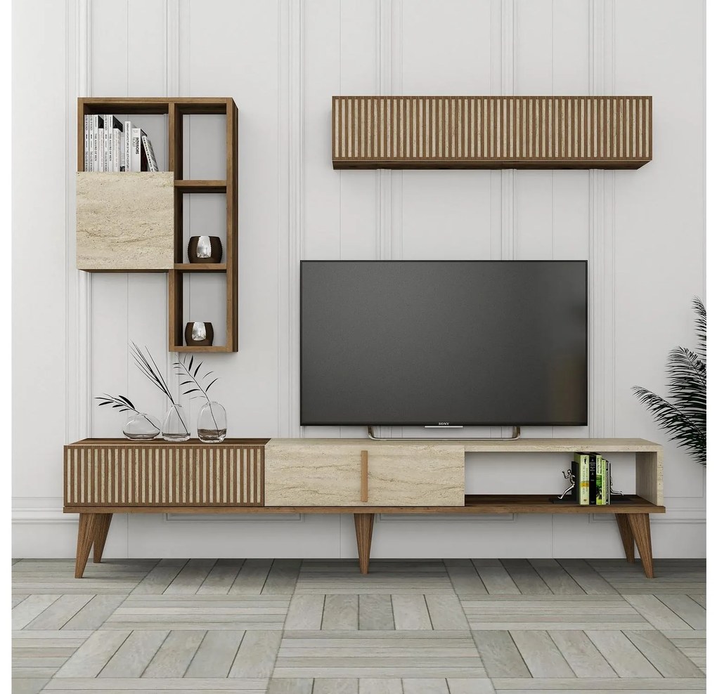 Mobilier living Milhouse set 01 (Nuc + Travertin) . 1102357