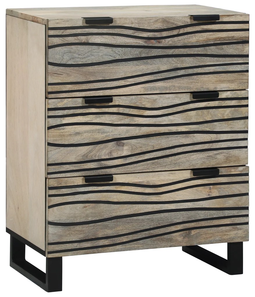 vidaXL Bufet cu sertar Alb 60 x 33.5 x 75 cm Lemn masiv de mango