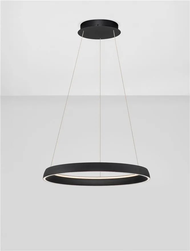 Lustra circulara aluminiu negru LED CCT OVIA 60cm