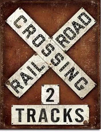 Placă metalică - Railroad Crossing