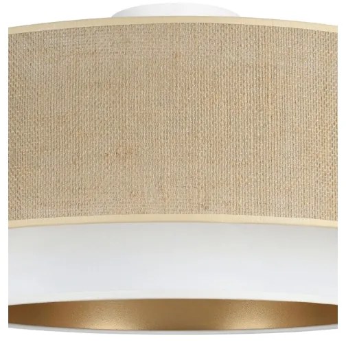 Plafonier SARTA 1xE27/60W/230V Ø 45 cm alb/iută