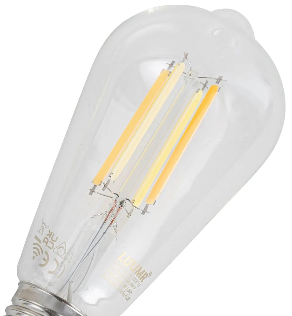 Bec LED E27 reglabil ST64 sticlă transparentă 7W 806lm 2700-6500K