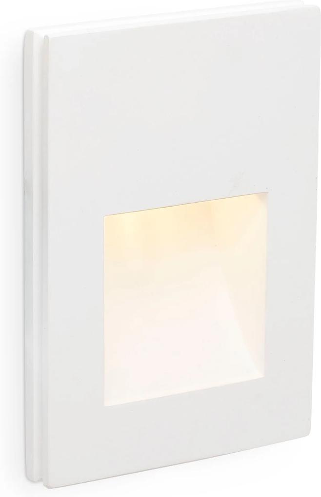 PLAS 1W 3000K LED I - Lampă încastrată în perete albă rectangulară din aluminiu