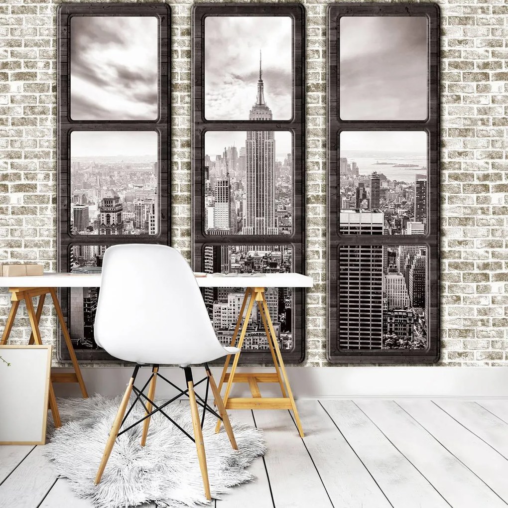 Fototapet - New York - privire din geam (152,5x104 cm)