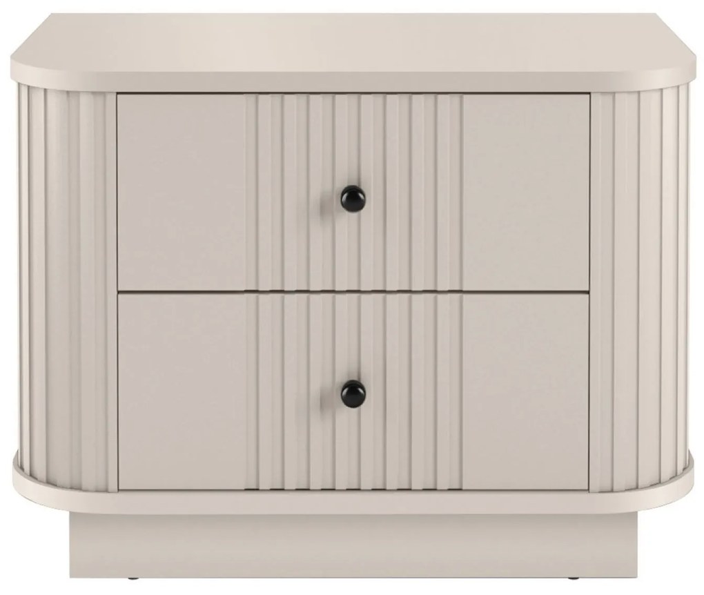 Set de noptiere Vesper 56 cm cu mânere negre - culoare cașmir
