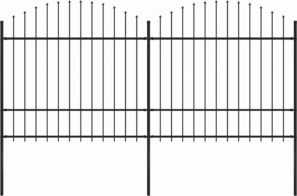 vidaXL Gard de grădină cu vârf tip suliță din oțel, 359x175 cm, negru