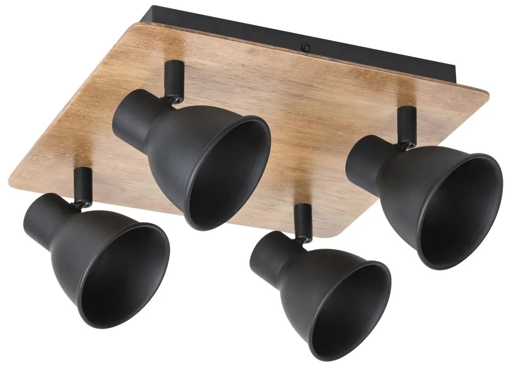 Plafoniera 4 spoturi design industrial metalica MAC negru 5905 RX