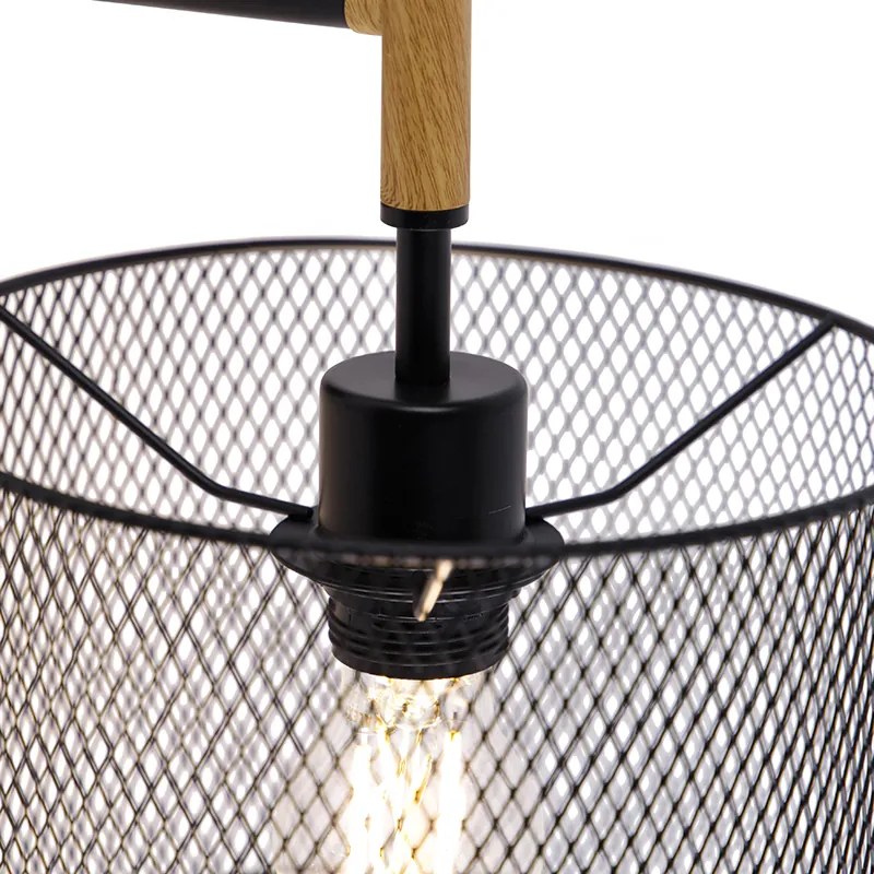 Aplica de perete industriala neagra - Drum Mesh