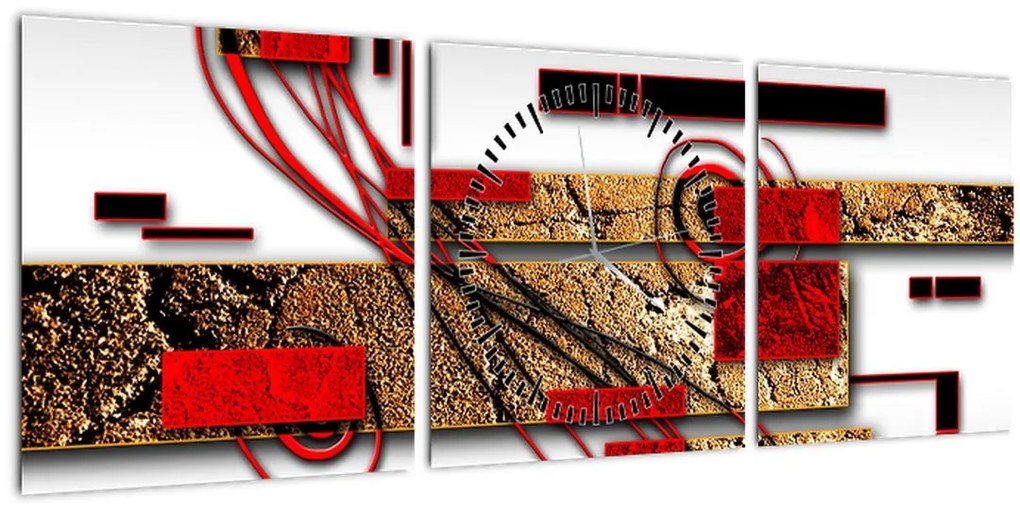 Tablou cu abstracție (cu ceas) (90x30 cm)