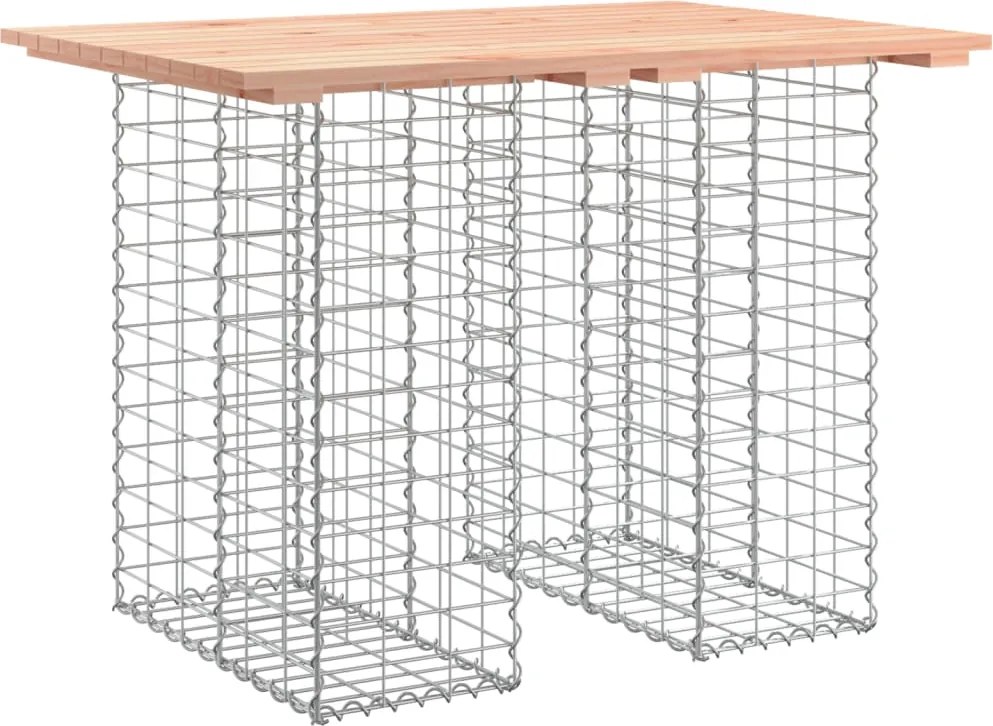 vidaXL Masă de grădină cu gabioane, 100x70x72 cm, lemn masiv Douglas