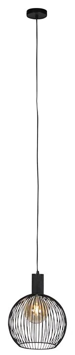 Lampă rotundă pendant de design neagră 30 cm - Dos