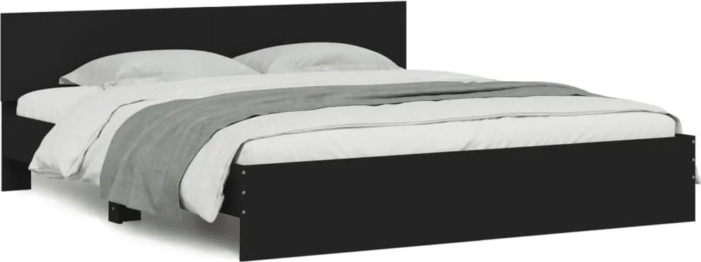 vidaXL Cadru de pat cu tăblie, negru, 180x200 cm