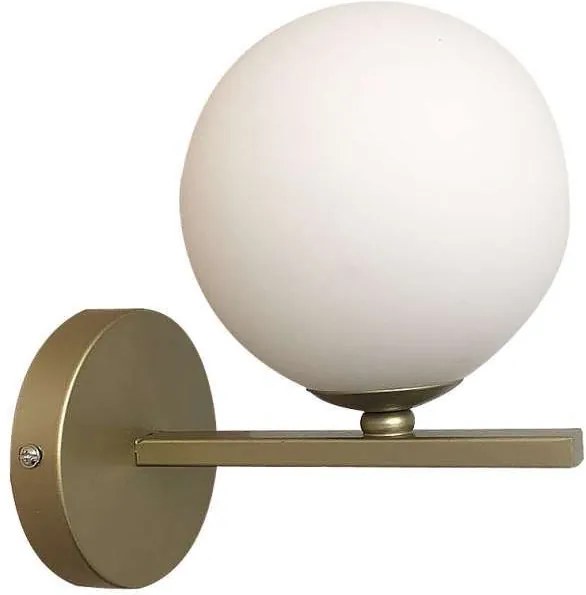 Kama - Aplică cu abajur alb și finisaj de alamă