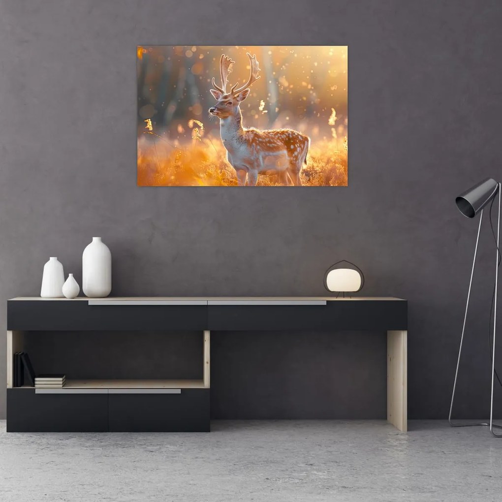 Tablou - Cerb în câmp (90x60 cm)