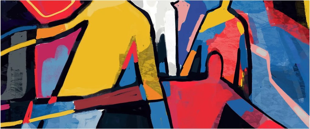 Tablou - Abstract bărbați (120x50 cm)