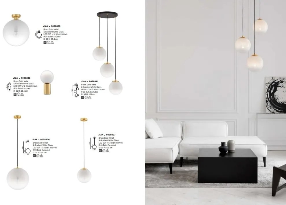 Pendul design modern JIAN, diametru 20cm