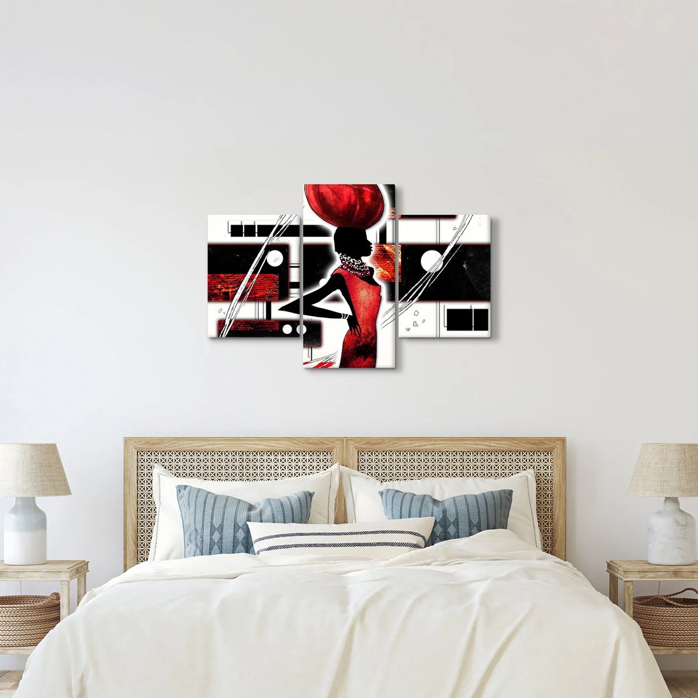 Tablou picuturii cu damă străveche (90x60 cm)