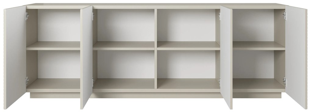 Comodă Asha 200 cm cu patru uși pe plintă - casmir