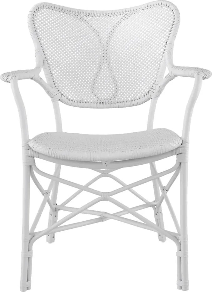 Scaun cu brate din ratan design LUX, Colony alb