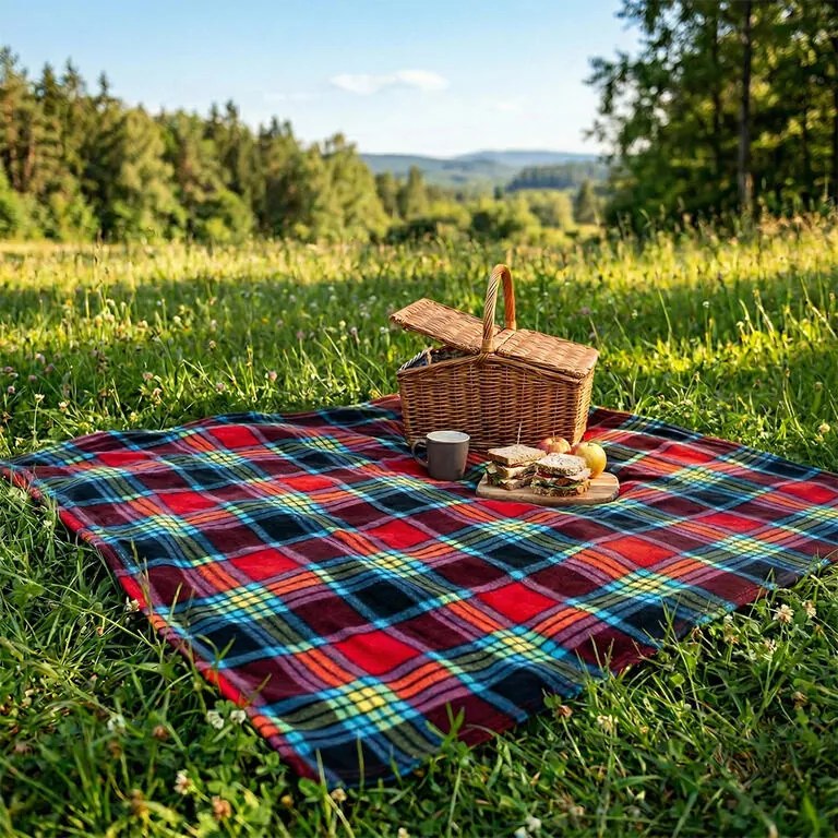 Pătură fleece CAROURI, multicolor, 150 x 200 cm