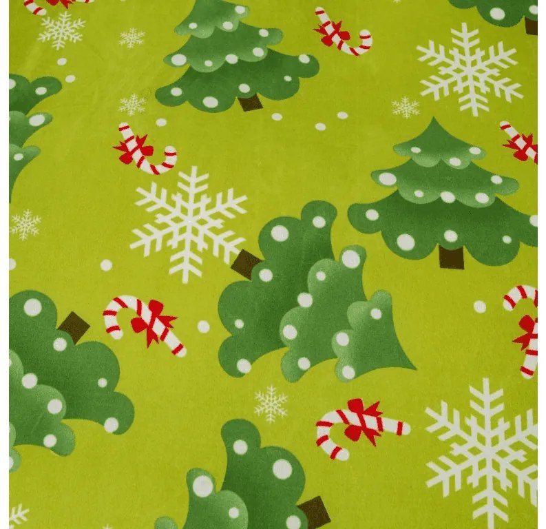 Lenjerie de pat din microfibra flanel CHRISTMAS TREE verde Dimensiune lenjerie de pat: 70 x 90 cm | 140 x 220 cm