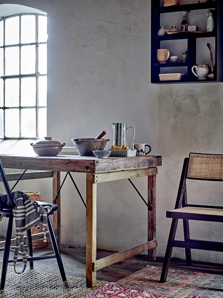Scaun dining pliabil, maro, din lemn de cauciuc, Loupe