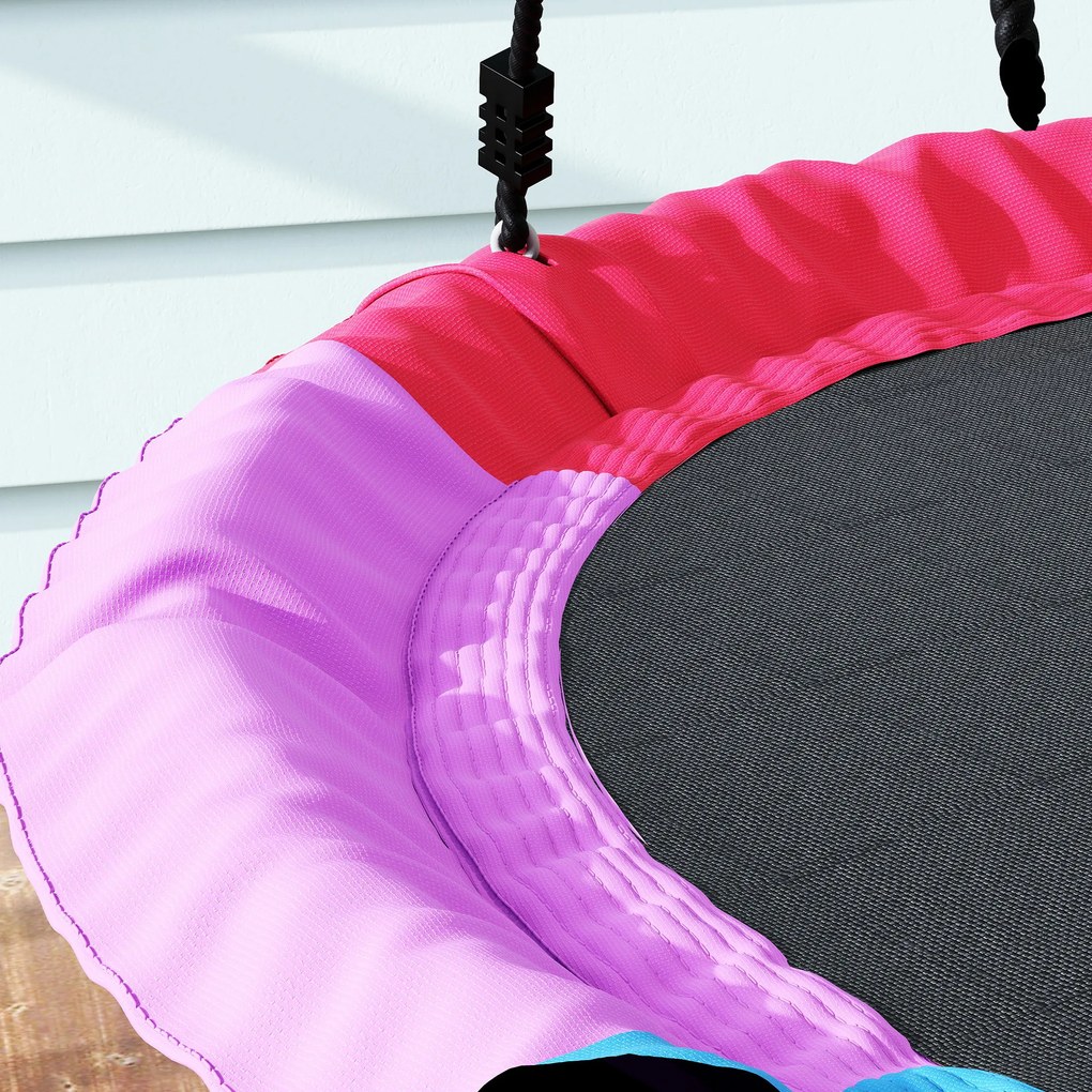 AIYAPLAY Leagăn de Copac, Leagăn Tip Cuib pentru Copii Ø120 cm cu Frânghii Reglabile și Curele, Joacă în Aer Liber pentru Copii 3-8 Ani, Capacitate 300 kg, Multicolor | Aosom Romania