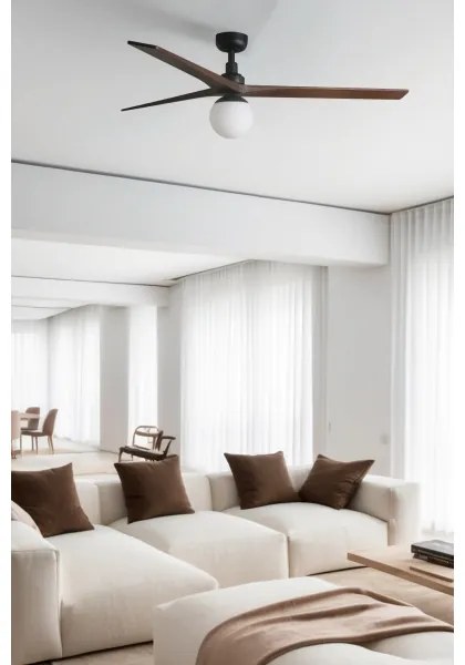 FARO 34276WT-11L - Ventilator KLIM L 1xE27/15W/230V nuc/ negru Ø150cm WT+DO