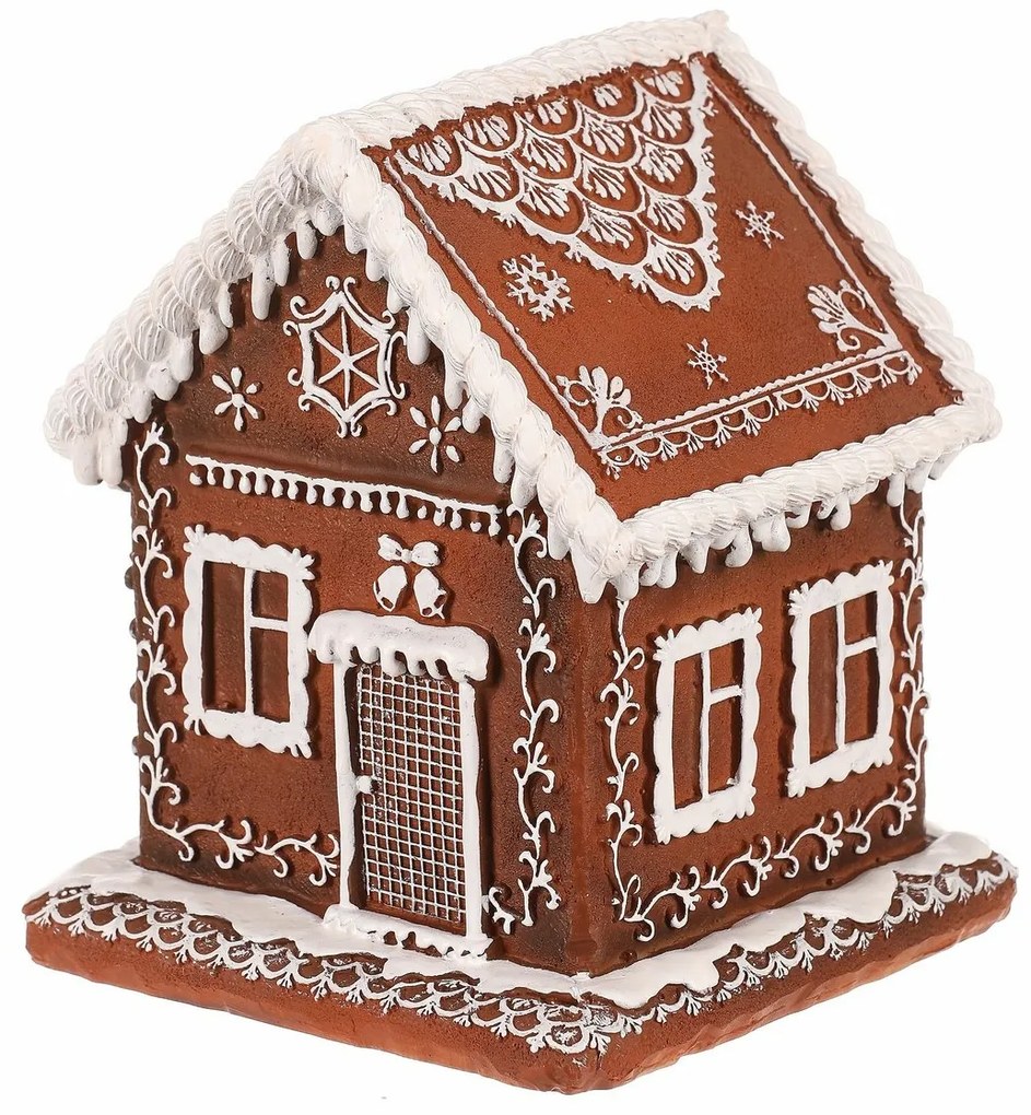 Decorațiuni de Crăciun Casă din turtă dulce cuiluminare LED, poliresină, 15 cm