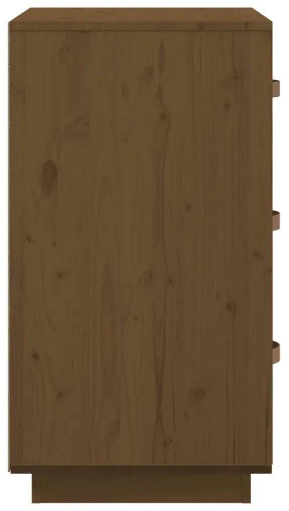Noptiere, 2 buc., maro miere, 40x40x75 cm, lemn masiv de pin 2, maro miere